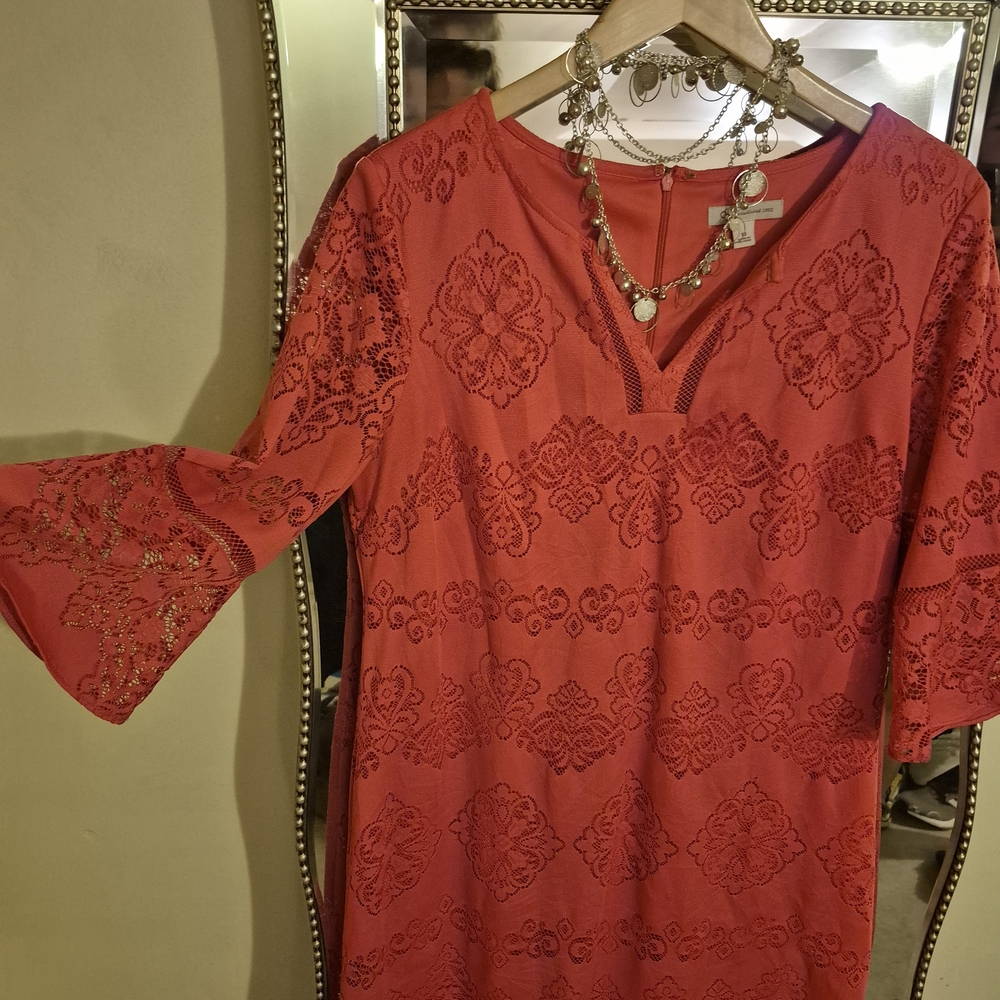Coral Lace Women Dress